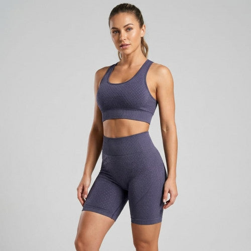 SET DEPORTIVO CORTO TOP/ SHORT AM-414 MORADO OSCURO
